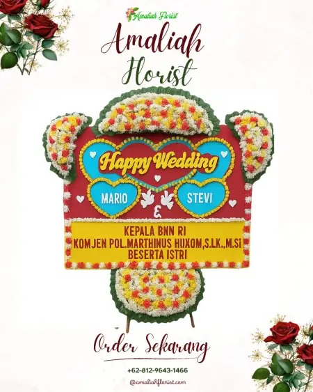 Papan Bunga Pernikahan Maos Lor